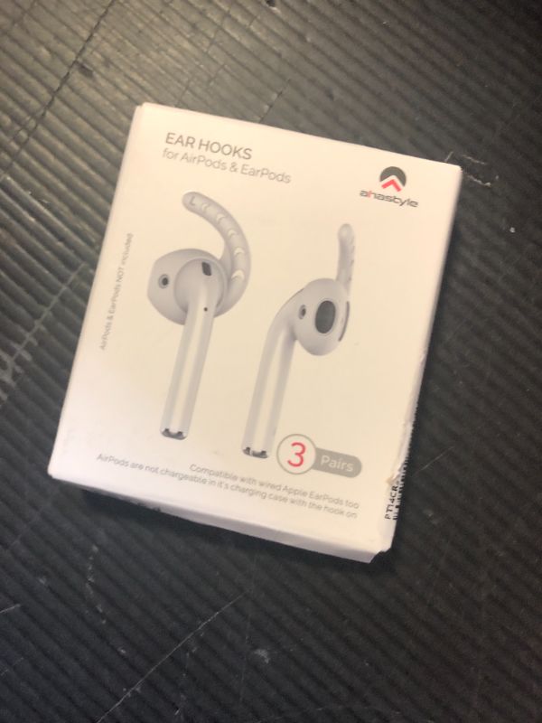 Photo 1 of AhaStyle 3 Pairs AirPods Ear Hooks Cover Silicone Accessories Compatible with Apple AirPods and EarPods Headphones(Milk White)