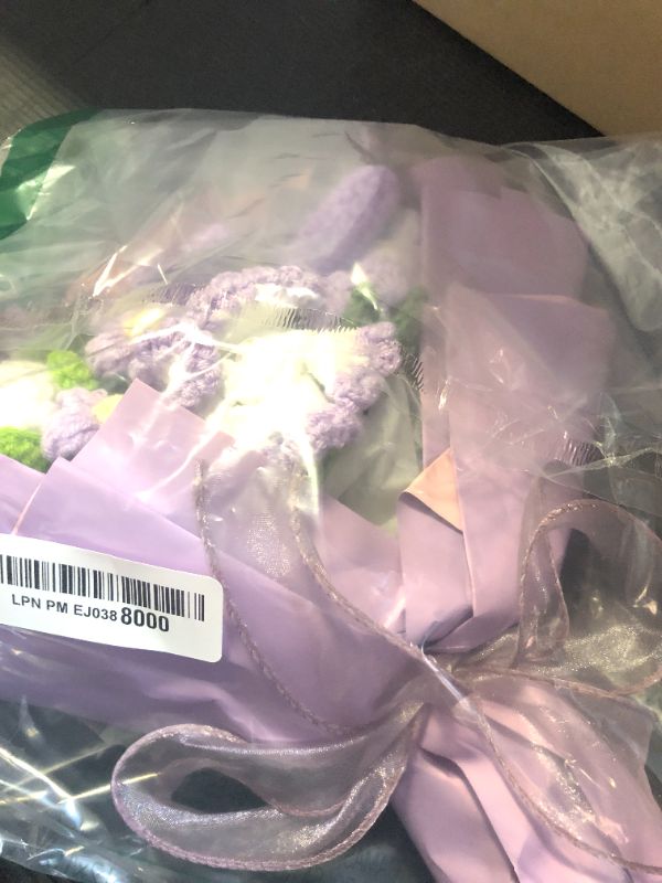 Photo 1 of VAIPI Crochet Flowers Bouquet Purple Handmade Knitted Bouquet with Crochet Flowers of Rose, Tulips, Carnation for Graduation, Birthday Anniversaries, Graduations and Gift for Mom,Women, Wife, Lover