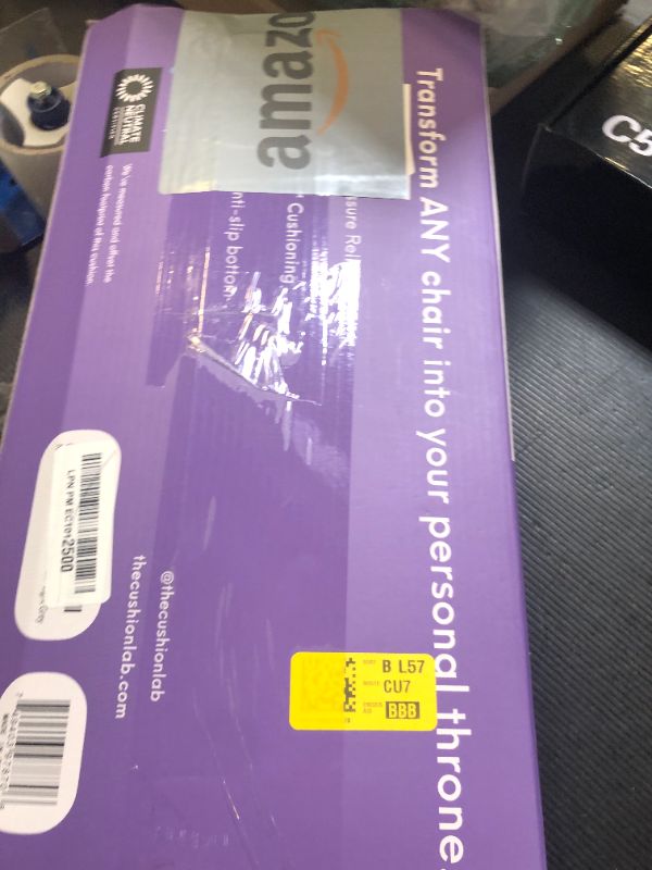 Photo 1 of C CUSHION LAB Patented Pressure Relief Seat Cushion for Long Sitting Hours on Office/Home Chair, Car, Wheelchair - Extra-Dense Memory Foam for Hip, Tailbone, Coccyx, Sciatica - Light Grey