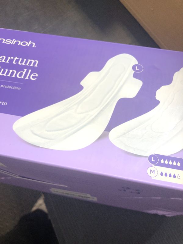 Photo 1 of Lansinoh Postpartum Maxi Pads Bundle, 40 Count, Heavy Absorbency Overnight Pads with Wings, Includes 2 Sizes for Extra Protection, Postpartum Essentials
