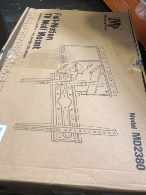 Photo 1 of Mounting Dream TV Wall Mount for 32-65 Inch Television,Mount with Swivel and Tilt, Full Motion Bracket with Articulating Dual Arms, Fits 16inch Studs, Max VESA 400X400 mm, 99lbs, MD2380