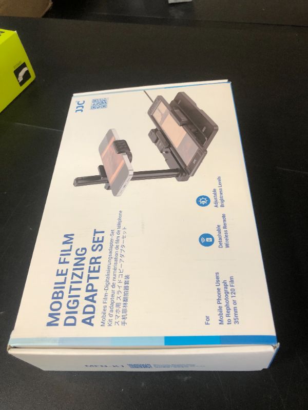 Photo 1 of JJC Mobile Film Scanner Converts 35mm & 120 Format Film to Digital, Negative Film Digitizer with LED Backlight and Adjustable Cellphone Clamp Holder, Detachable Wireless Remote Included
