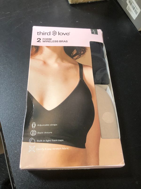 Photo 1 of ThirdLove Form Fit Wireless Bra, Wire Free Bras with Support and Lift, Seamless, Comfortable Bras for Women, 2 PK Black/Taupe