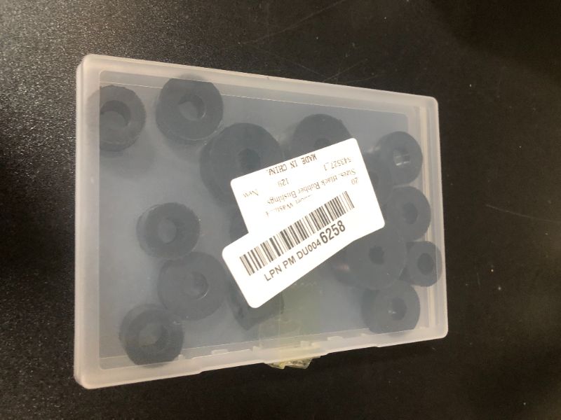 Photo 1 of 20 Pack Thick Rubber Washers - Round & Flat Spacers, 4 Sizes, Black Rubber Bushings
