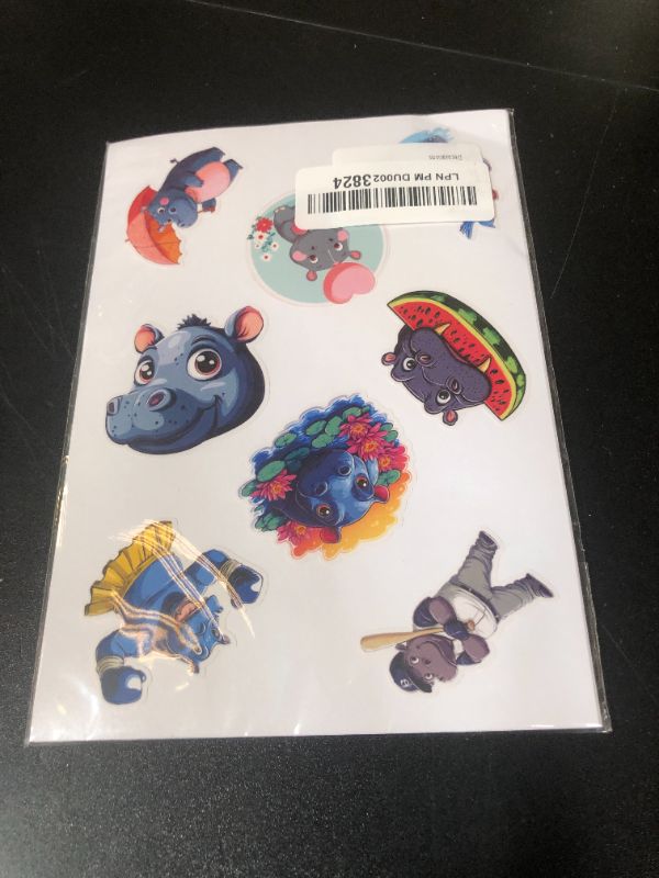 Photo 1 of 100 Pcs Hippo Stickers, Hippopotamus Waterproof Decal for Water Bottles Laptop Luggage Computer Scrapbooking Teens Adults Girls Funny Birthday Decorations