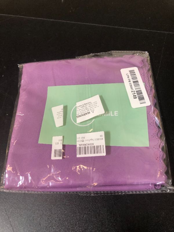Photo 1 of MOONSMILE Yoga Hand Towel 30" x 15" with Super-Absorbent Soft Suede Microfiber in Yoga Towel (Purple 2 Pack) - Lace Edge
