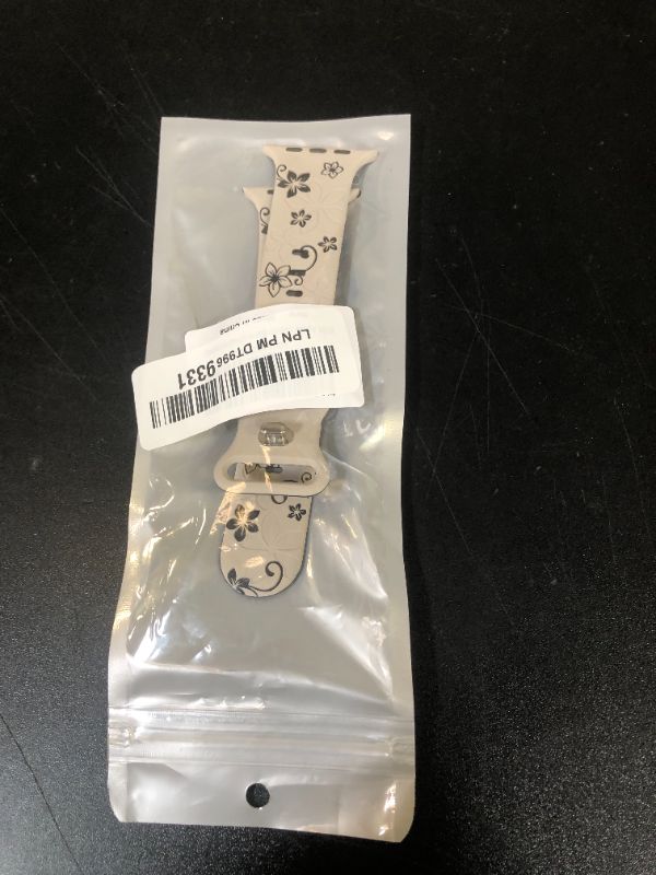 Photo 1 of Floral Engraved Bands Compatible with Apple Watch Band 41mm 40mm 44mm 45mm 42mm 38mm 49mm 46mm for Women,Cute Flower iWatch Bands Soft Silicone Sport Strap for iWatch Series SE 10 9 8 7 6 5 4 3 Ultra