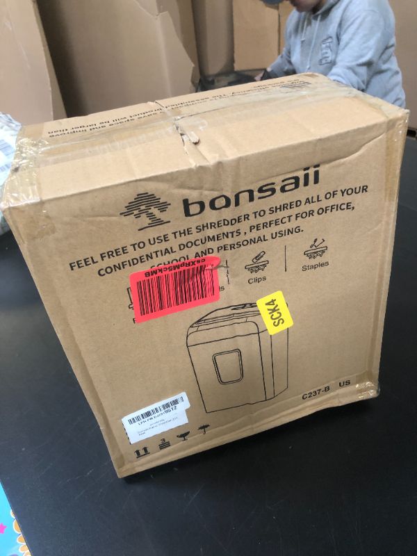 Photo 1 of Bonsaii Paper Shredder for Home Use, 3.4 Gal Wastebasket, 6 Sheet Crosscut Paper Credit Cards, Staples, and Clips Shredder for Home Office Use, Portable Handle Design (C237-B New Version)