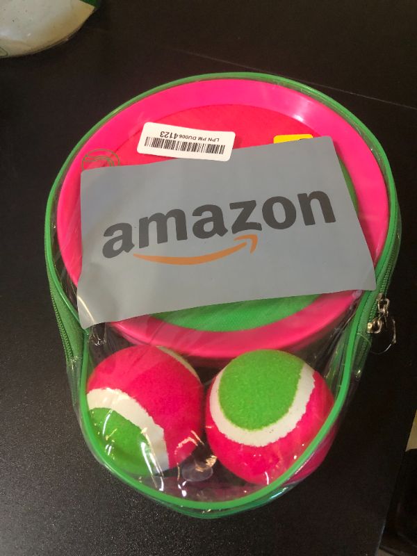 Photo 1 of Jalunth Ball Catch Set Game Toss Paddle - Beach Toys Back Yard Pool Outdoor Lawn Games Backyard Camping Sticky Mitts Age 3 4 5 6 7 8 9 10 11 12 Years Old Boys Girls Kids Adults Family Easter Gifts
