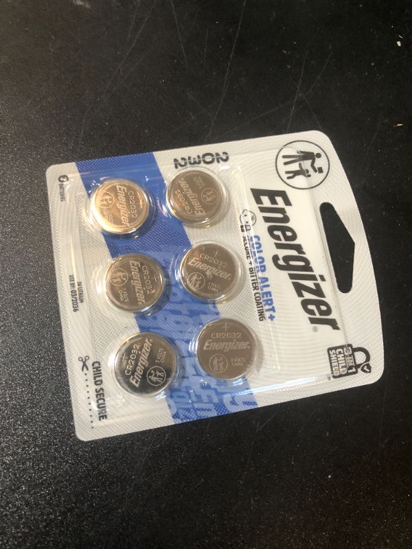 Photo 1 of Energizer 2032 Batteries (6 Pack), 3V Lithium Coin Batteries