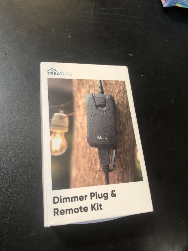 Photo 1 of TREATLIFE Dimmer Plug with 100FT Wireless Remote Control, IP44 Weather Resistance, Outdoor Dimmer for String Lights, Lamps, Patio Lights, Max Power 400W