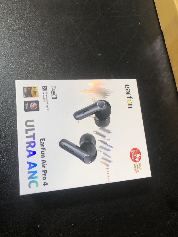 Photo 1 of EarFun Air Pro 4 Adaptive Hybrid Noise Canceling Wireless Earbuds, Qualcomm Snapdragon Sound, aptX™ Lossless, 6 Mics AI CVC 8.0 Call, LDAC Hi-Res Audio, 52H Playtime, Bluetooth 5.4, in-Ear Detection