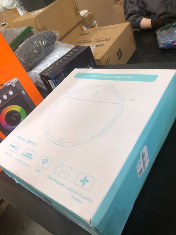 Photo 1 of MAMNV Robot Vacuum and Mop Combo, WiFi/App, Robotic Vacuum Cleaner with Schedule, 2 in 1 Mopping Robot Vacuum with Watertank and Dustbin, Self-Charging, Slim, Ideal for Hard Floor, Pet Hair, Carpet