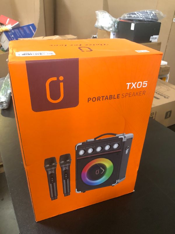 Photo 1 of HWWR Karaoke Machine for Adults Kids, Portable Bluetooth Speaker Karaoke Machine with 2 Microphones for Home Party Outdoor, Karaoke Microphones with PA System Support TV/USB/AUX/TWS