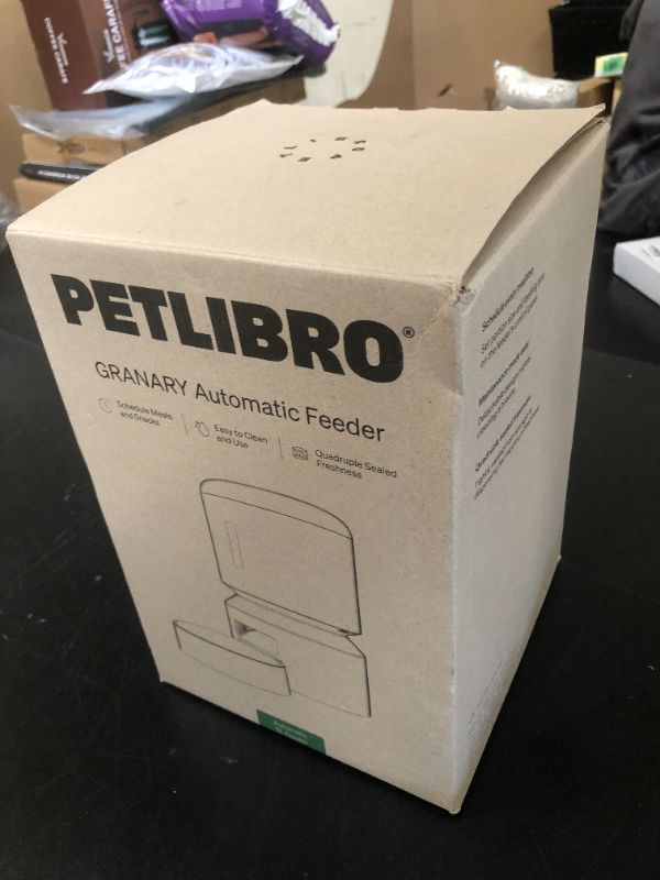 Photo 1 of PETLIBRO Automatic Cat Feeder, Automatic Dog Food Dispenser with Freshness Preservation, Timed Pet Feeders for Dry Food, Up to 50 Portions 6 Meals Per Day, Granary Black