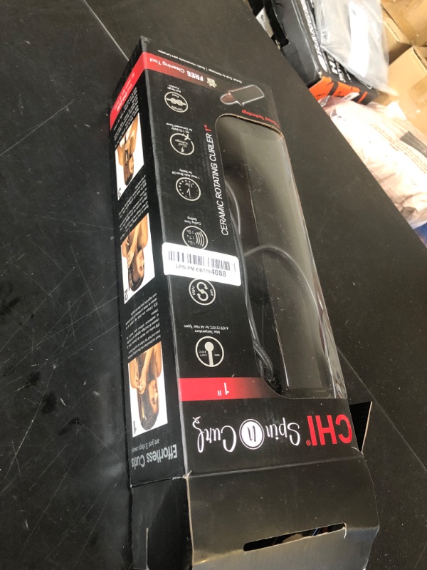 Photo 1 of CHI Spin N Curl, Curling Iron For Healthy & Shiny Effortless Curls & Waves, Provides Preset Temperature Settings For Each Hair Texture, Ruby Red