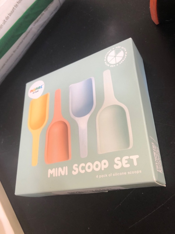 Photo 1 of Inspire My Play - 4 x Mini Silicone Scoops - Perfect for Sensory PlayTray - Sensory Bin Accessories - Special Education Classroom Supplies - Montessori Education Toys - Multi-Purpose Shovel
