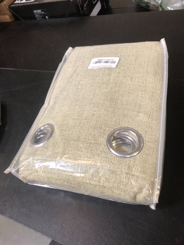 Photo 1 of Yakamok Sage Green Linen Curtains 100% Blackout 84 Inches Long,Room Darkening Textured Drapes for Living Room Thermal Grommet Bedroom Curtains 2 Panels with Greyish White Liner