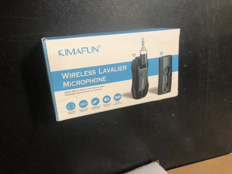 Photo 1 of KIMAFUN Lavalier Wireless Microphone, Work 8hs/165FT Range Rechargeable Transmitter and Receiver for Speaker, PA, Audio Mixer, Teaching, Preaching, Public Speaking, G70(1TX1RX)