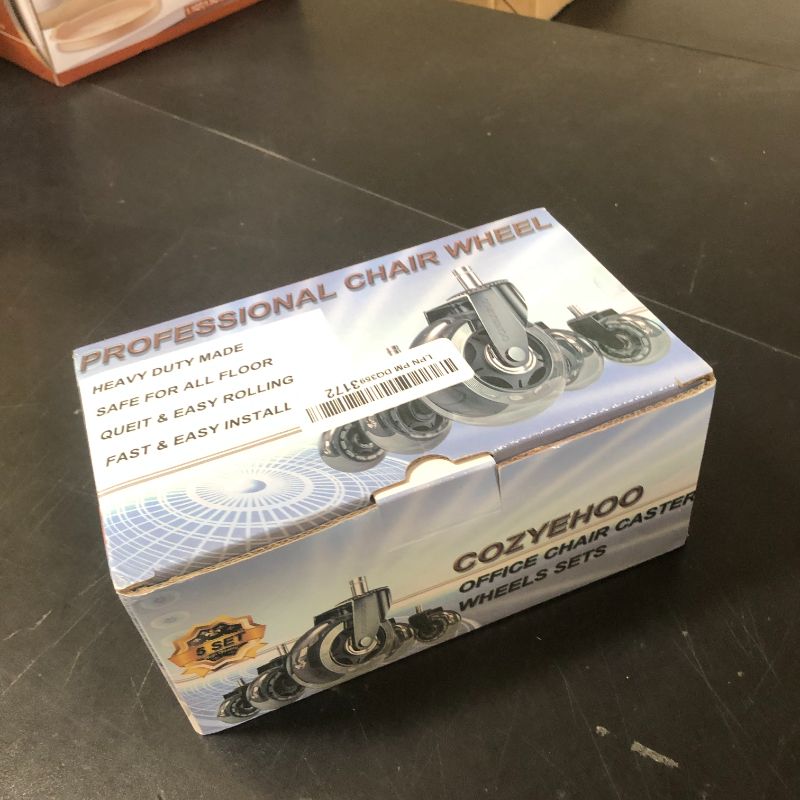 Photo 1 of Office Chair Wheels Replacement, Transparent 3 Inch Heavy-Duty Computer Gaming Desk Rubber Casters,Smooth & Silence Gliding for All Floors Including Hardwood Carpet, Set of 5