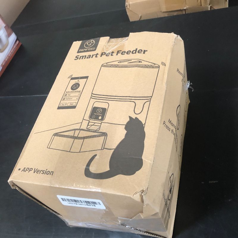 Photo 1 of 2.4G WiFi Automatic Cat Feeder, 6L/25Cup Automatic Pet Feeder with APP Control for Remote Feeding, Detachable for Easy Clean, Cat Food Dispenser with Alexa,1-30 Meals Per Day for Dog, Black