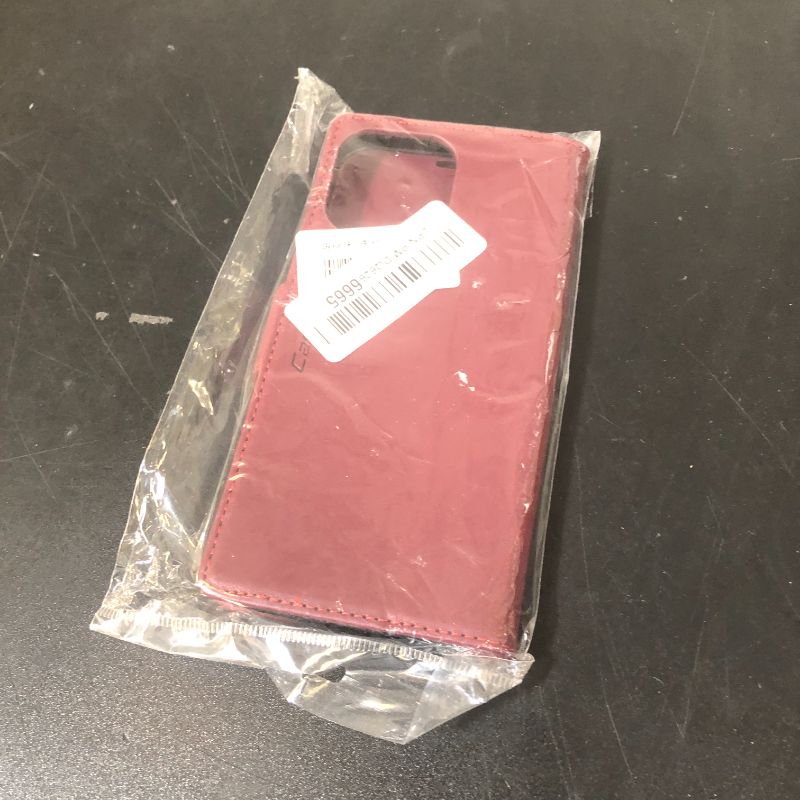 Photo 1 of QLTYPRI Wallet Case for iPhone 16 Pro Max, Premium PU Leather Magnetic Flip Folio Case with RFID Blocking Credit Card Slots Kickstand Shockproof Protective Phone Case Cover - Wine Red