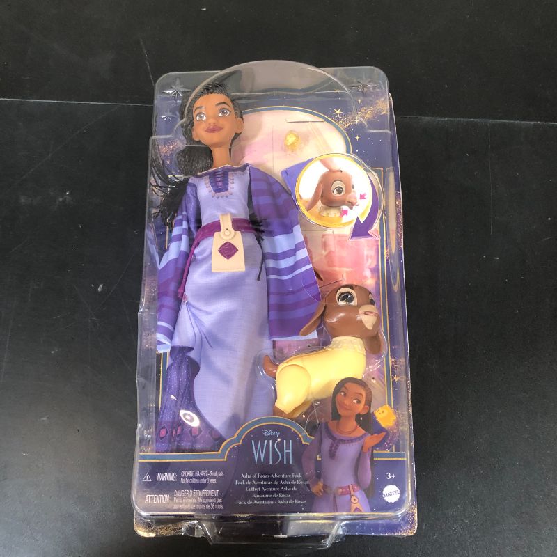 Photo 1 of Mattel Disney Wish Asha of Rosas Adventure Pack Doll, Posable Fashion Doll with Removable Fashion, Animal Friends and Accessories, Toys Inspired by The Movie