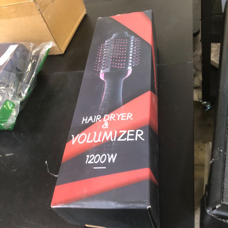 Photo 1 of Dual Voltage Hair Dryer Brush with Negative Ion Anti-frizz Styler - Hot Air Volumizer for 110V-120V/220V-240V European and Travel Use