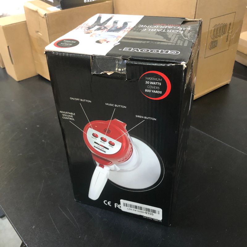 Photo 1 of 30 Watt Megaphone Bullhorn With Siren & Music, Lightweight Mini Bull Horn With Loud Speaker & Volume Control, 800 Yard Voice Range Mega Phone, Cheering Gifts for Kids & Adults Ages 14 15 16+ Years Old
