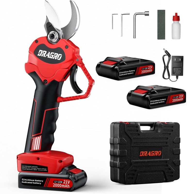 Photo 1 of Electric Pruning Shears Professional Cordless Electric Pruning Battery Powered, Tree Branch Pruner with 2 PCS Rechargeable 2 Ah Lithium Battery - 30mm (1.2inch) Cutting Diameter
