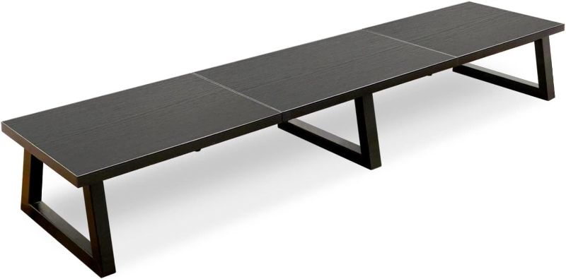 Photo 1 of TEAMIX Black 42 inch Dual Monitor Riser,Wood and Steel Long Monitor Stand for 2 Monitors with Storage Large TV Riser Computer Laptop Stand for Desk Office Organization
