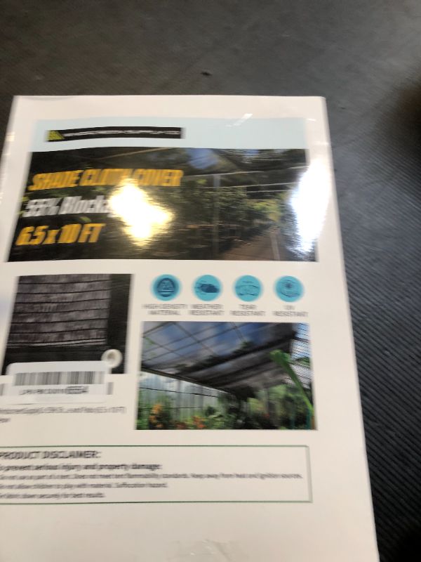 Photo 1 of [WindscreenSupplyCo] 55% 6.5 x 10 FT Shade Cloth Sun Shade Net with Grommets Sunblock Mesh Tarp for Garden Plants Cover Greenhouse and Patio