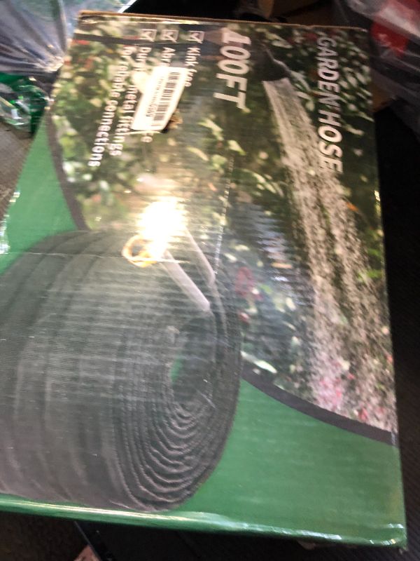 Photo 1 of CXEZSIK Garden Hose Non-Expanding 100ft, Flexible Garden Hose with 10 Function Hose Nozzle, Lightweight, Kink Free and Water Hose for Outdoor,Yard, Lawn, Car Wash, Marine,and Camper Use