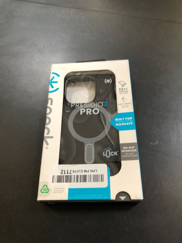 Photo 1 of Speck Black iPhone 16 Pro Case MagSafe - Slim Phone Case iPhone 16 Pro - iPhone 16 Pro Phone Case - Presidio 2 Grip - Black/Slate