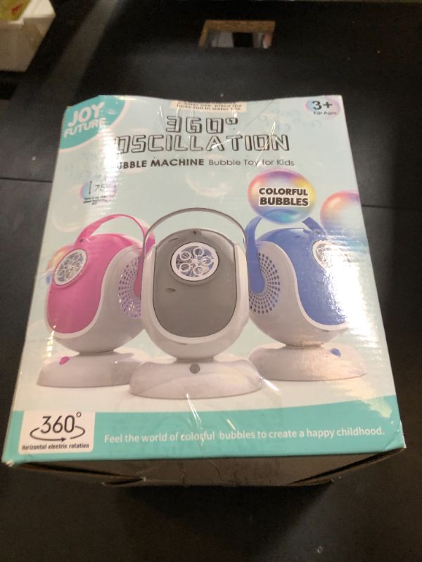 Photo 1 of Joyfuture Bubble Machine - Automatic Bubbles Blower for Kids, Toddlers - 360° Oscillation & 75° Adjustment, Bubble Toys with LED Light - Gifts for Boys, Girls, Easter, Outdoor, Birthday, Party Use
