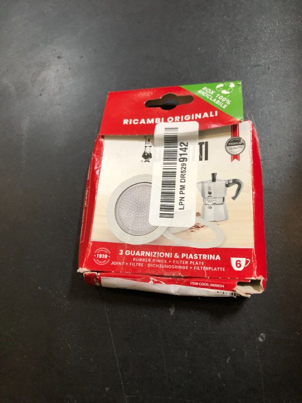 Photo 1 of Bialetti Spare Parts, Includes 3 Gaskets and 1 Plate, Compatible with Moka Express, Fiammetta, Break, Happy, Dama, Moka Timer and Rainbow (6 Cups)