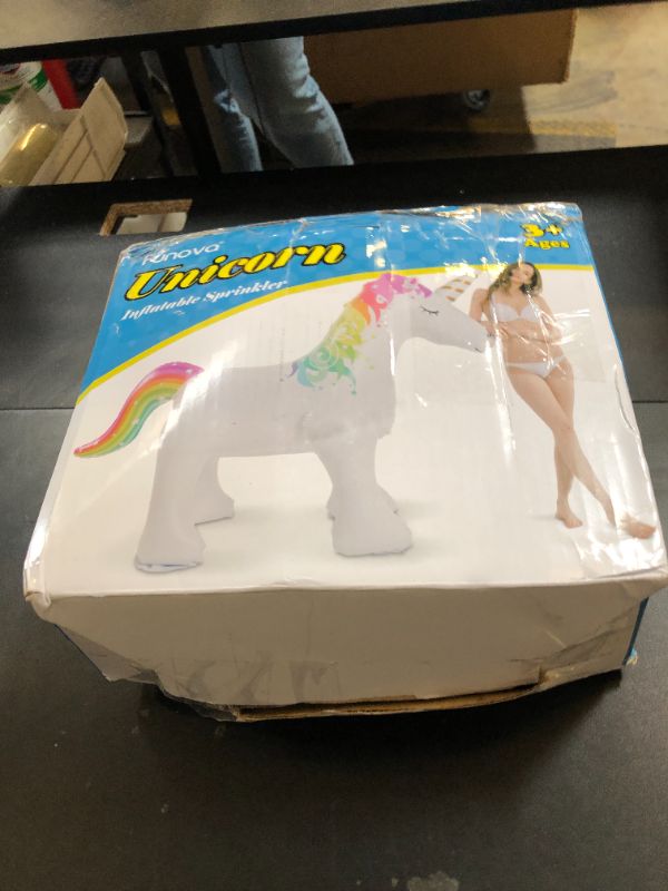 Photo 1 of Jasonwell Unicorn Sprinkler Inflatable Water Sprinklers Outdoor Water Toys Inflatable Ginormous Unicorn Toys Yard Sprinkler for Kids (L)