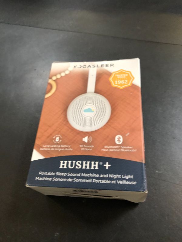 Photo 1 of Yogasleep Hushh+ Portable White Noise Machine for Baby, 20 Soothing Natural Sounds, Wireless Charging & Speaker, Compact Size, Noise Canceling for Better Sleep, Privacy & Nursery Must Have