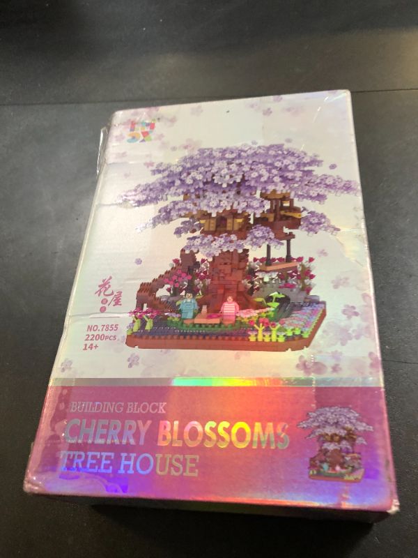 Photo 1 of Vziimo Cherry Blossom Bonsai Tree Building Set, Flowers Tree House Model Sets for Adults, 2200Pcs Micro Bricks Collectible Creative Gifts for Adults Girls Boys 14+