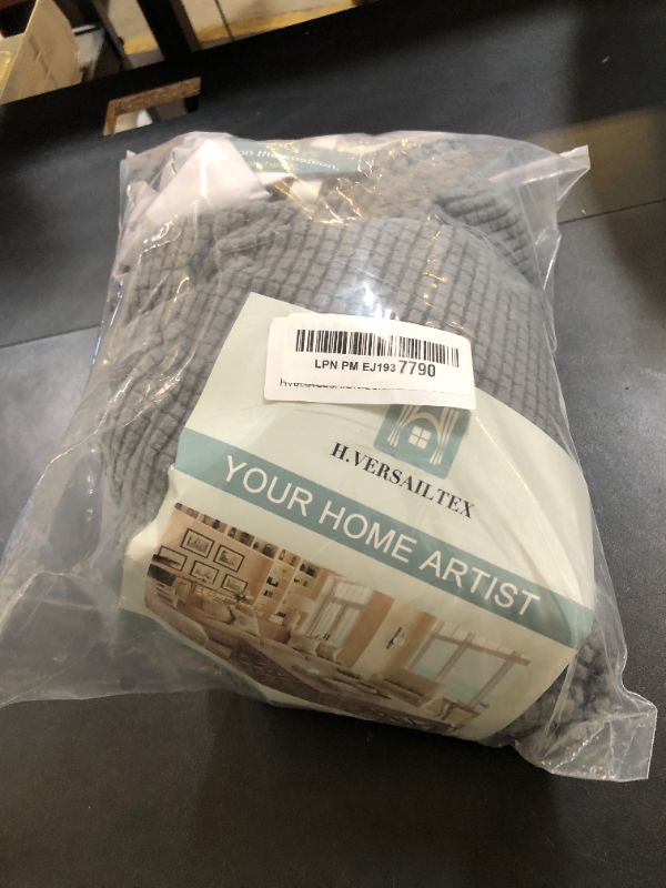 Photo 1 of H.VERSAILTEX Stretch 2 Piece T Cushion Sofa Slipcovers Individually Sofa Cushion Covers for 2 Cushion Couch Sofa Seat Cushion Covers with Elastic Bands Featuring Thicker Jacquard Fabric, Grey