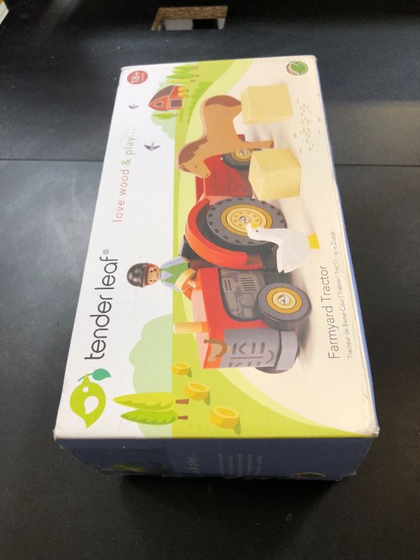 Photo 1 of Tender Leaf Toys - Farmyard Tractor - Wooden Tractor Toy with Removeable Trailer, Animals and Accessories - Open-Ended Play Toy, Farm Pretend Play for Boys and Girls - Age 18m+