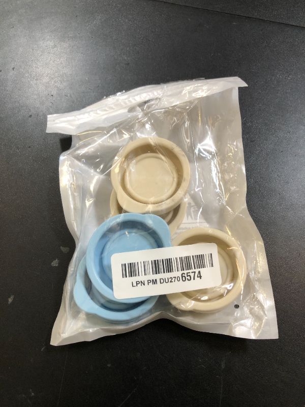 Photo 1 of Classicseali 6pcs Milk Bottle Caps,48mm Silicone Diameter Bottle Caps for Glass Bottles,Reusable and Easy to Clean Milk Jug Replacement Cap,Dishwasher, Microwave and Refrigerator Safe (Beige & Blue)
