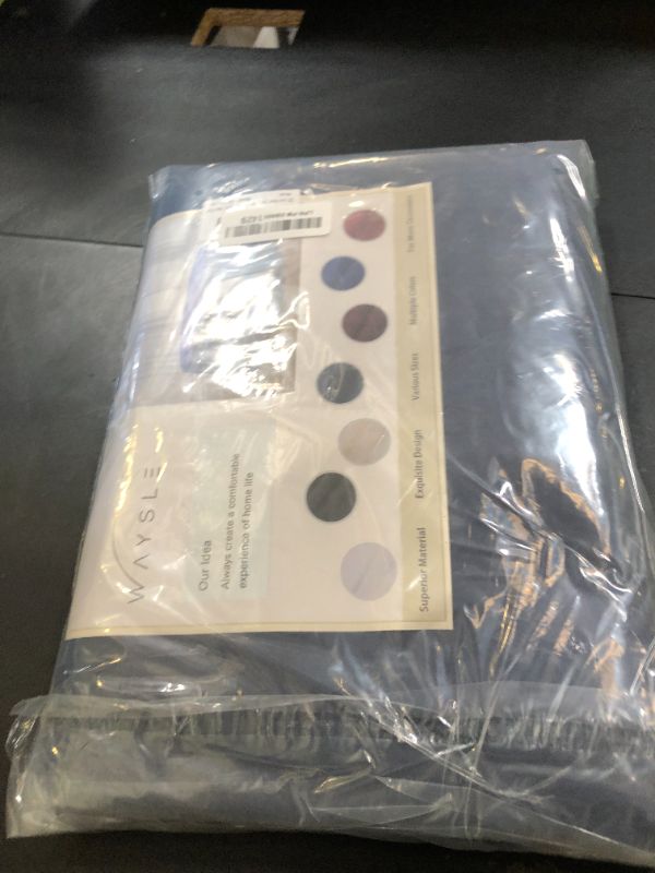 Photo 1 of Waysle Navy Blue 132 Inch Round Tablecloth, Washable Polyester Table Cover, for Wedding, Restaurant, Party & More