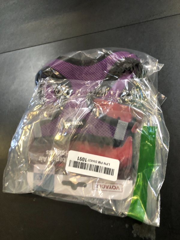 Photo 1 of Voyager Step-in Air Dog Harness - All Weather Mesh, Reflective, No Pull Harness for Small, Medium Dogs, Cats - Secure with Hook & Loop Fastener, Buckle, Double D-Rings - Purple/Black Trim, S