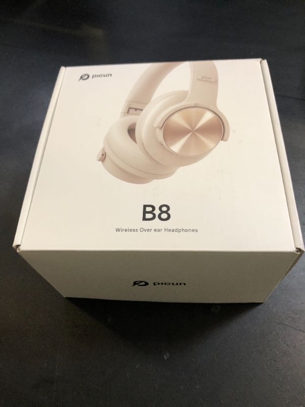 Photo 1 of Picun B8 Bluetooth Headphones, 120H Playtime Headphone Wireless Bluetooth with 3 EQ Modes, Low Latency, Hands-Free Calls, Over Ear Headphones for Travel Home Office Cellphone PC Khaki White