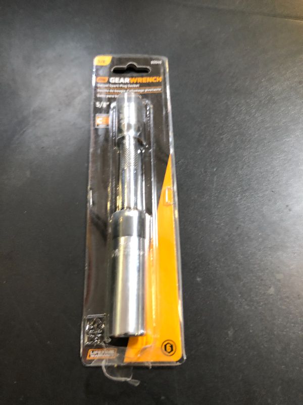 Photo 1 of GEARWRENCH 3/8" Drive 6 Pt. 5/8" x 6" Magnetic Swivel Spark Plug Socket - 80546