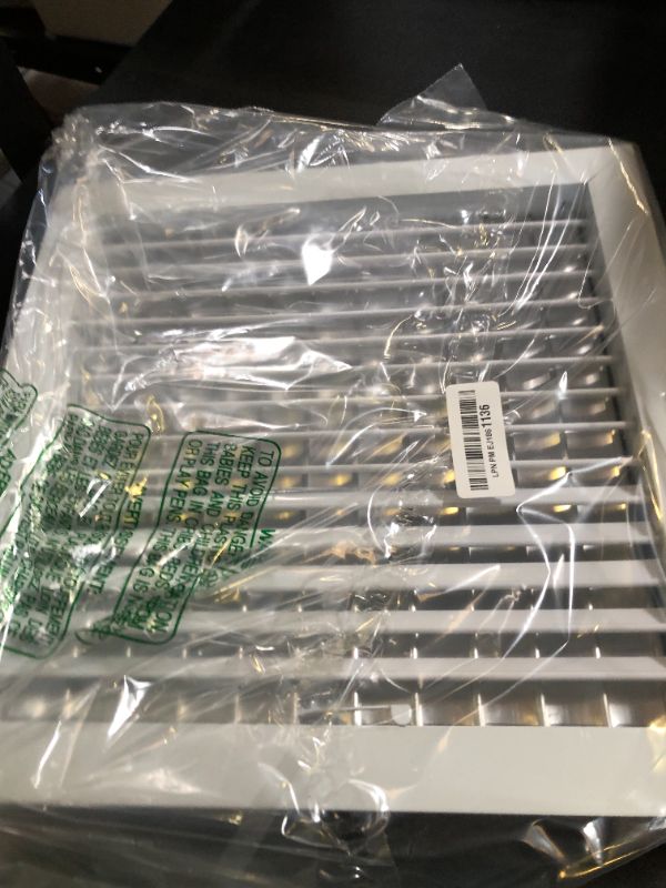 Photo 1 of 12" x 12" Duct Hole [13.6" x 13.6" Face] Aluminum Single Deflection Adjustable Air Supply Register with Multi-Shutter Damper - High Airflow - HVAC Wall Vent Cover