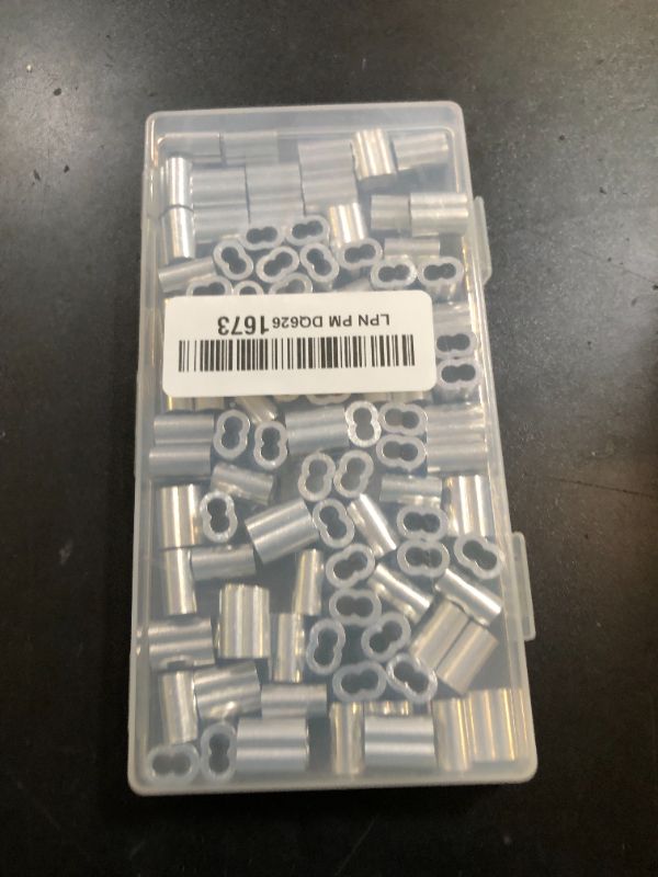Photo 1 of QDiShi 1/8" (3mm) Aluminum Crimping Loop Sleeve for Wire Rope, Cable Ferrule (100Pcs)