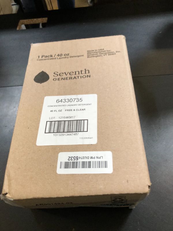 Photo 1 of Seventh Generation Concentrated Laundry Detergent Liquid Free & Clear Fragrance Free 40 oz