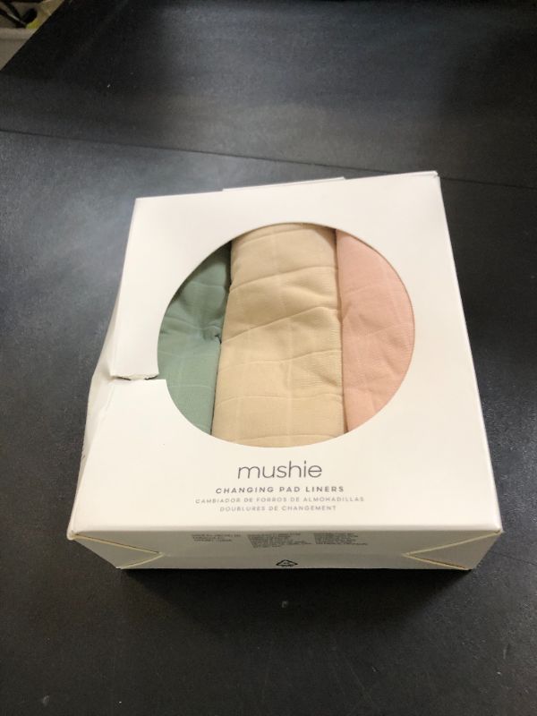 Photo 1 of mushie Waterproof Changing Pad Liners | 100% Organic Cotton | Set of 3 (Blush Combo)